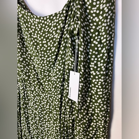 Reformation Sigmund Dress Moiret Polka‎ Dot Midi Slit  Size 14 - Picture 4 of 13